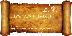 Légrádi Humbert névjegykártya